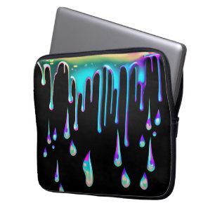 Capa Para Notebook Arco-íris holográfico, gotejamento metálico