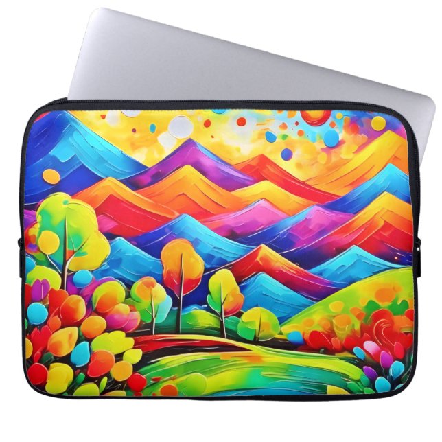 Capa Para Notebook Arco-íris Montagens Abstrato Paisagem (Frente)