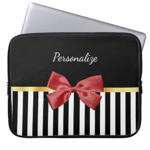 Capa Para Notebook Arco Vermelho Clássico, Banhas Pretas e Brancas co