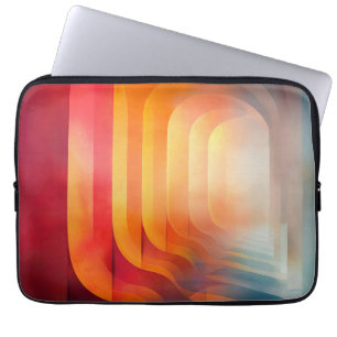Capa Para Notebook Arcos Retro Glow – Abstracção de Meados do Século