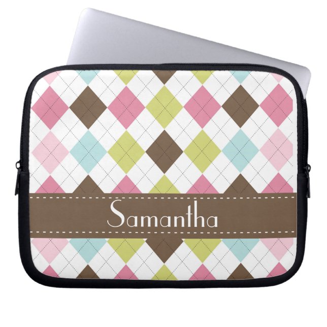 Capa Para Notebook Argyle Diamond Stitch Sweater (Frente)