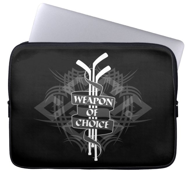 Capa Para Notebook Arma De Escolha (Hóquei) (Frente)