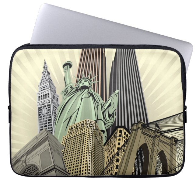 Capa Para Notebook Arquitectura da cidade estilizado super NYC (Frente)