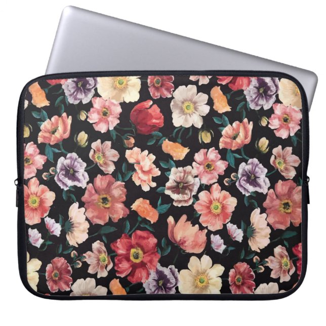 Capa Para Notebook arranjo abstrato sólido de cheio de flores, por to (Frente)