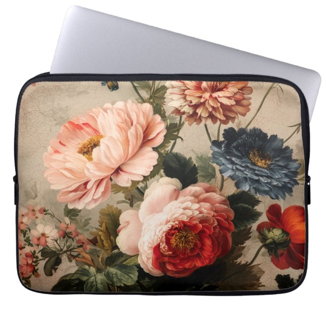 Capa Para Notebook Arranjo Floral Vintage Vibrante (Frente)