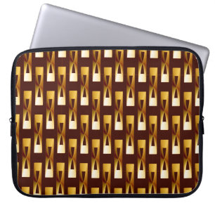 Capa Para Notebook Art Deco Metálico - Dourado e Chocolate