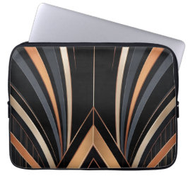 Capa Para Notebook Art Deco Metallic Geometric Elegance