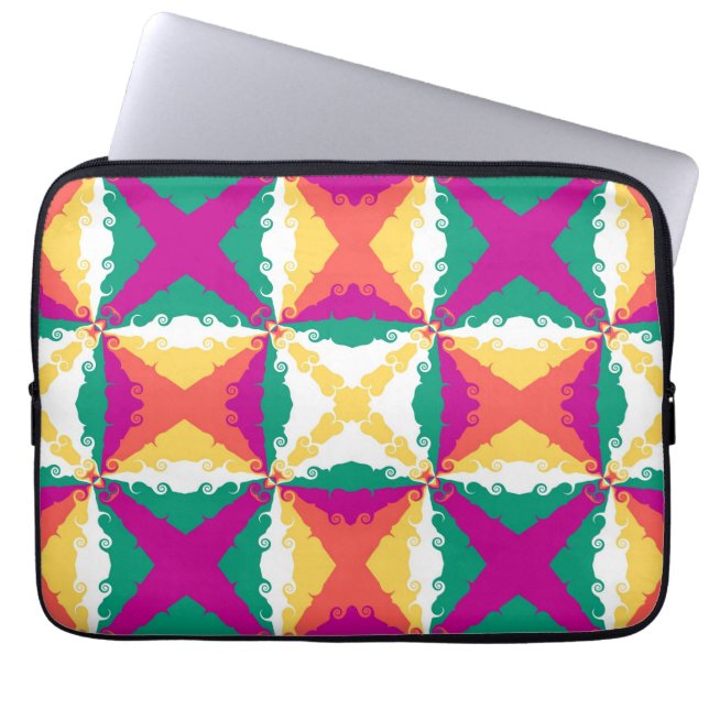 Capa Para Notebook Art Deco Roteiro Colorido Retrô-Abstrato Art (Frente)