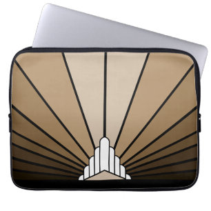 Capa Para Notebook Art deco sun em bronzeado