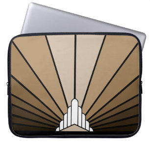 Capa Para Notebook Art deco sun em Eletrônicos bronzeados Bag