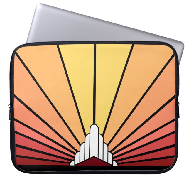 Capa Para Notebook Art deco sun em Eletrônicos de amanhecer (Frente)