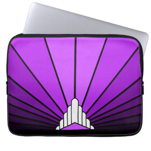 Capa Para Notebook Art deco sun em roxo