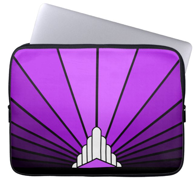 Capa Para Notebook Art deco sun em roxo (Frente)