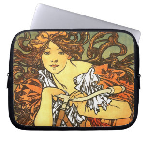 Capa Para Notebook Art Nouveau Bicicleta Mucha Art