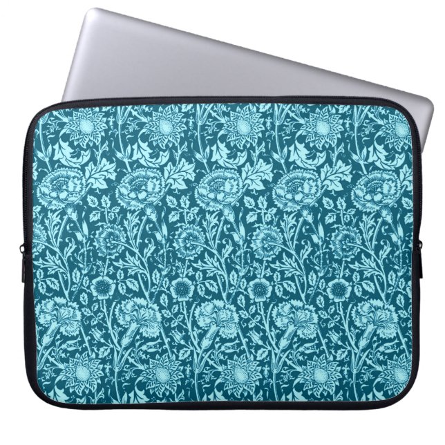 Capa Para Notebook Art Nouveau Carnação Damask, Indigo e Sky Blue (Frente)