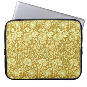 Capa Para Notebook Art Nouveau Carnação Damask, Mostarda e Amarelo