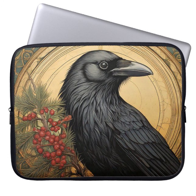 Capa Para Notebook Art Nouveau Crow Laptop Bag (Frente)