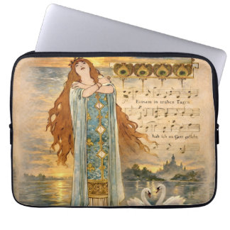 Capa Para Notebook Art Nouveau Elsa Lohengrin Poster with Swans 