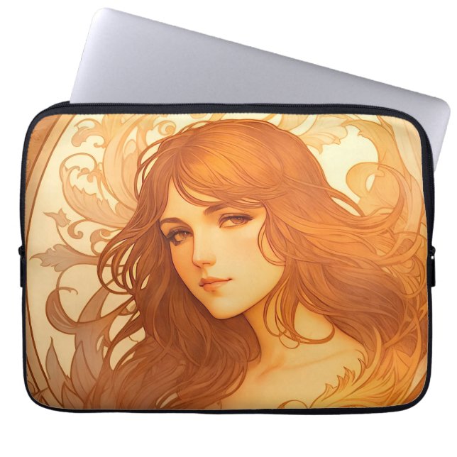 Capa Para Notebook Art Nouveau Lady (Frente)