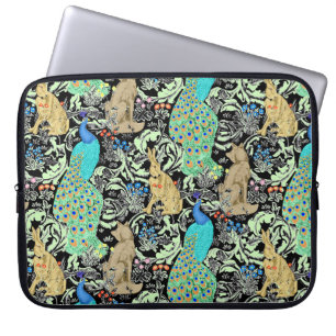 Capa Para Notebook Art Nouveau Peacock Impressão, Turquesa e Neutros