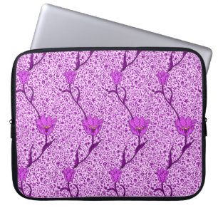 Capa Para Notebook Art Nouveau Tulip Damask, Violet e Orchid