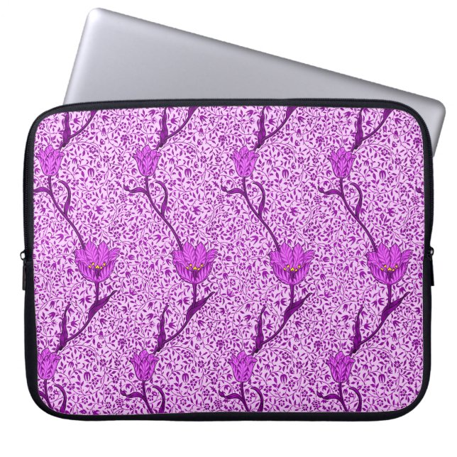 Capa Para Notebook Art Nouveau Tulip Damask, Violet e Orchid (Frente)