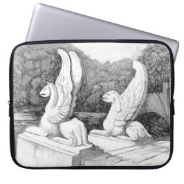 Capa Para Notebook Arte a lápis monocromática da escultura de Griffin