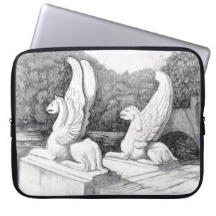 Capa Para Notebook Arte a lápis monocromática da escultura de Griffin