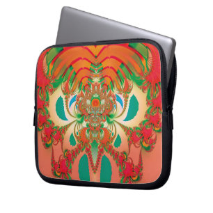 Capa Para Notebook Arte Abstrata Coruja Vermelha