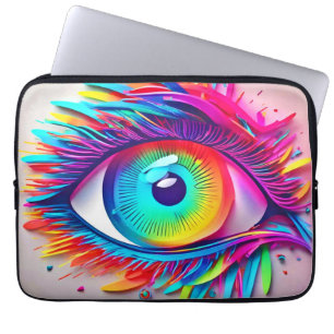 Capa Para Notebook Arte abstrata de olho neon vibrante