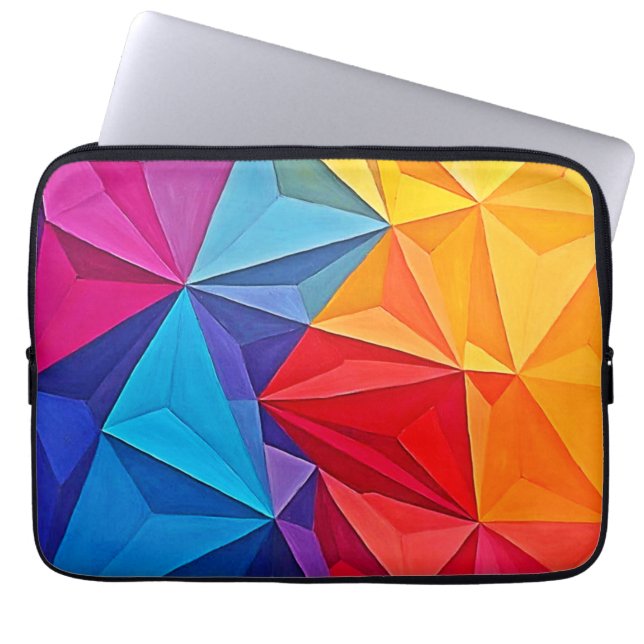 Capa Para Notebook Arte Abstrata de Prisma Geométrico Ousado (Frente)