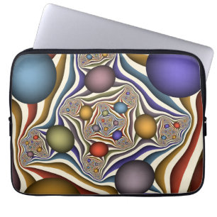 Capa Para Notebook Arte abstrata fractal moderna e colorida voando al