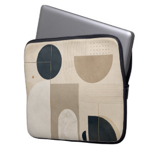 Capa Para Notebook Arte Abstrata Geométrica Minimalista de Luxo em NB