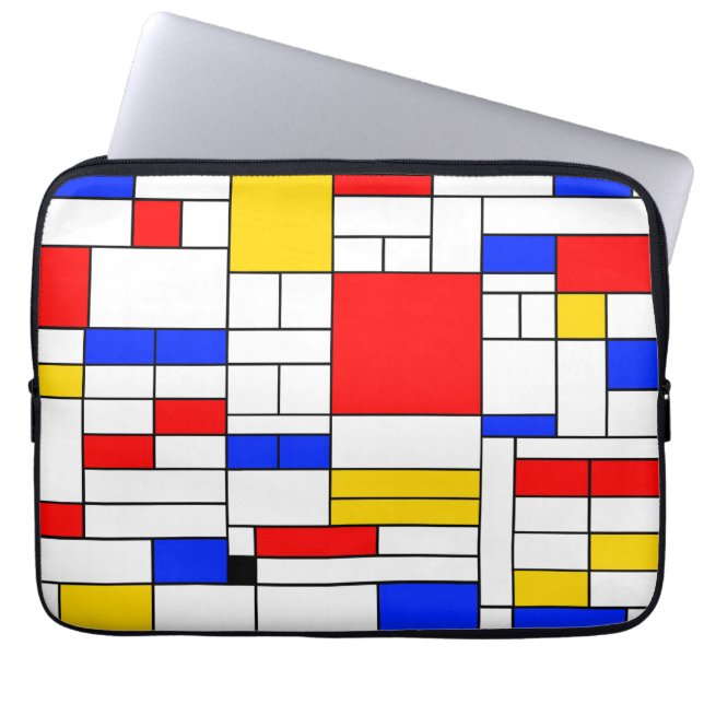 Capa Para Notebook Arte abstrata no estilo de Piet Mondrian (Frente)