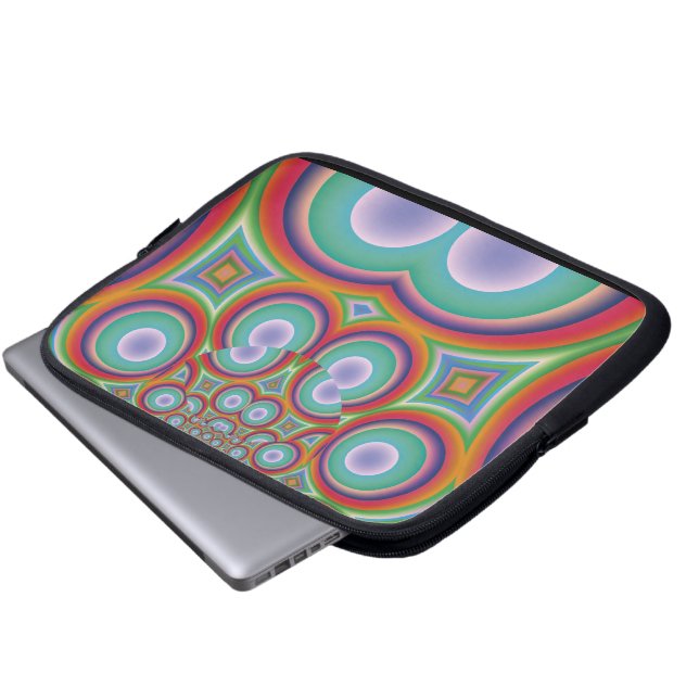 Capa Para Notebook Arte Abstrata Óptica Psicodélica Arco-Íris (Frente Inferior)