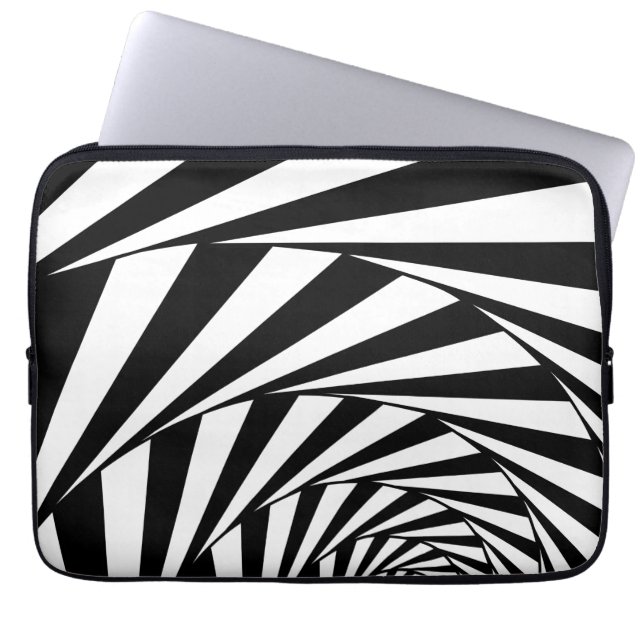 Capa Para Notebook Arte Abstrata Preto e Branco com Redemoinho em Esp (Frente)