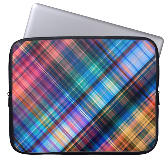 Capa Para Notebook arte abstrato geométrico diagonal arco-íris (Frente)