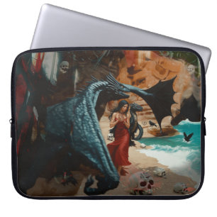 Capa Para Notebook Arte AI Escura Oculta Escura Oculta abstrato Drago