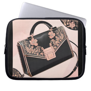 Capa Para Notebook Arte AI preta e rosa