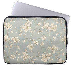 Capa Para Notebook Arte Botânica Vintage Elegante em Linha