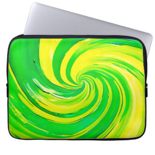 Capa Para Notebook Arte brilhante verde e amarela