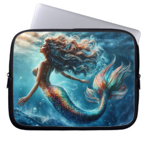 Capa Para Notebook Arte colorida de cauda da sereia do oceano místico