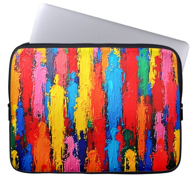 Capa Para Notebook Arte Colorida de Conexão Humana (Frente)