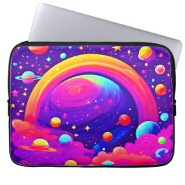 Capa Para Notebook Arte Cósmica do Planeta Arco-Íris