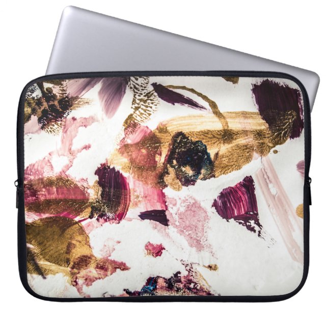 Capa Para Notebook Arte criativa abstrato Dourada Sparkles (Frente)