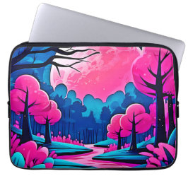 Capa Para Notebook Arte da Floresta Rosa-Ligada