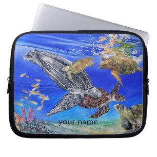 Capa Para Notebook Arte das tartarugas de mar personalizada