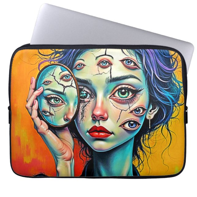 Capa Para Notebook Arte de Autoreflexão Destruída (Frente)
