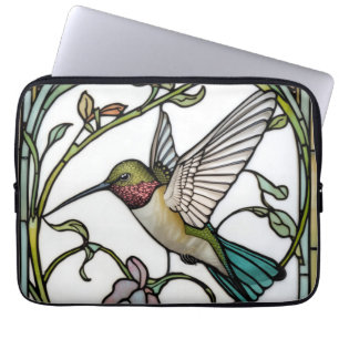 Capa Para Notebook Arte de beija-flor elegante botânico boho chic