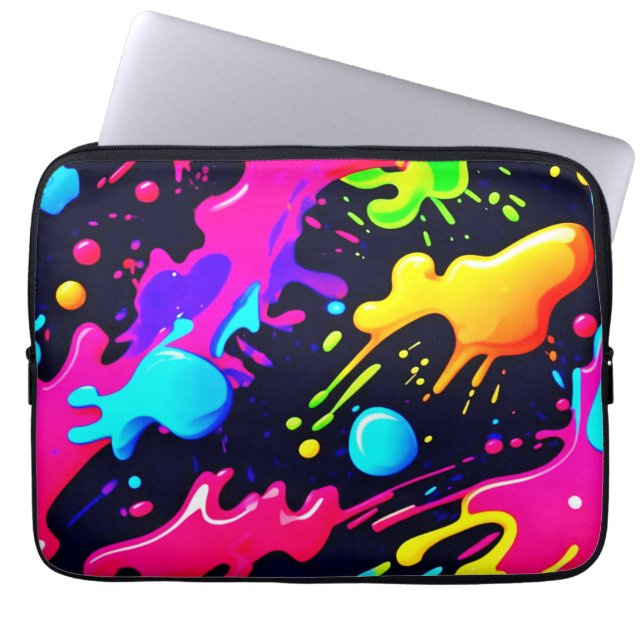 Capa Para Notebook Arte de Explosão de Cor Líquida Abstrata (Frente)
